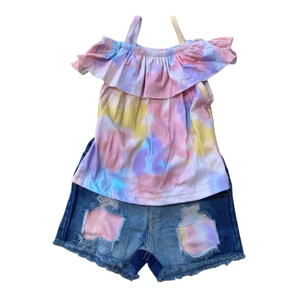 Pink Toddler Short Set Tie Dye K103